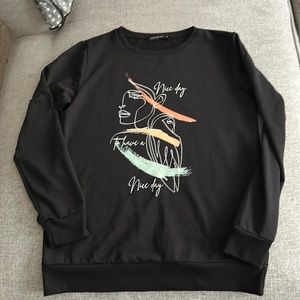 Have a Nice Day Black Graphic Crewneck Sweatshirt